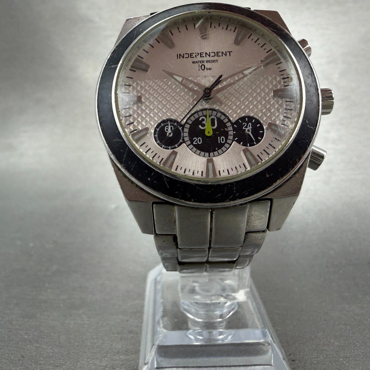 Citizen Independent Chronograph Watch Men 40mm Silver Dial Steel New Battery5