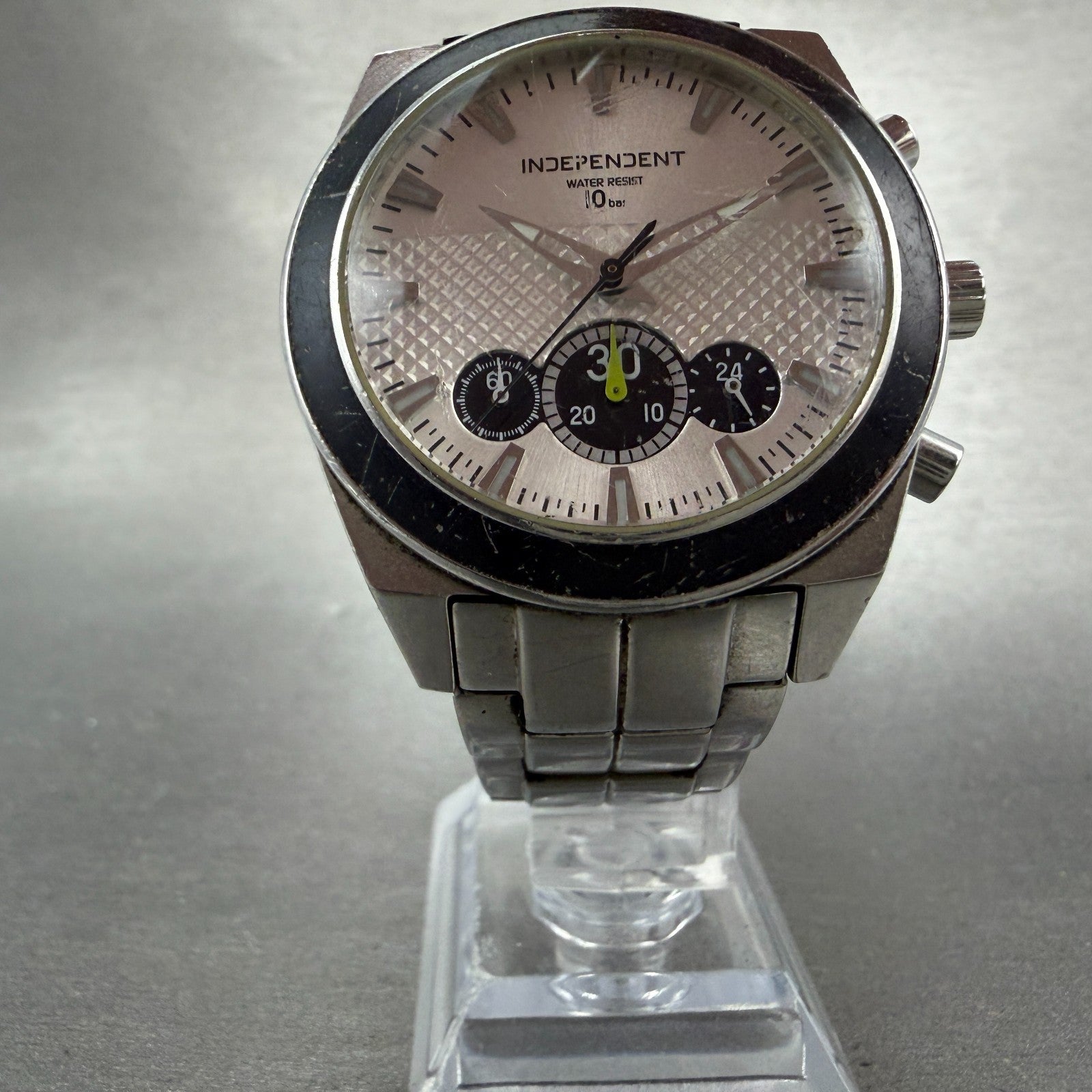 Citizen Independent Chronograph Watch Men 40mm Silver Dial Steel New Battery5