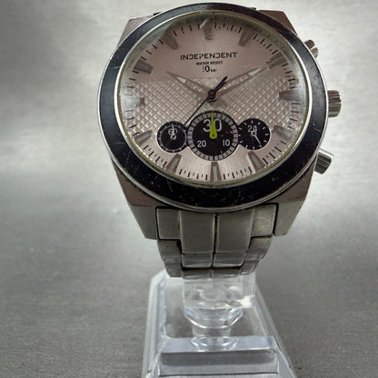 Citizen Independent Chronograph Watch Men 40mm Silver Dial Steel New Battery5