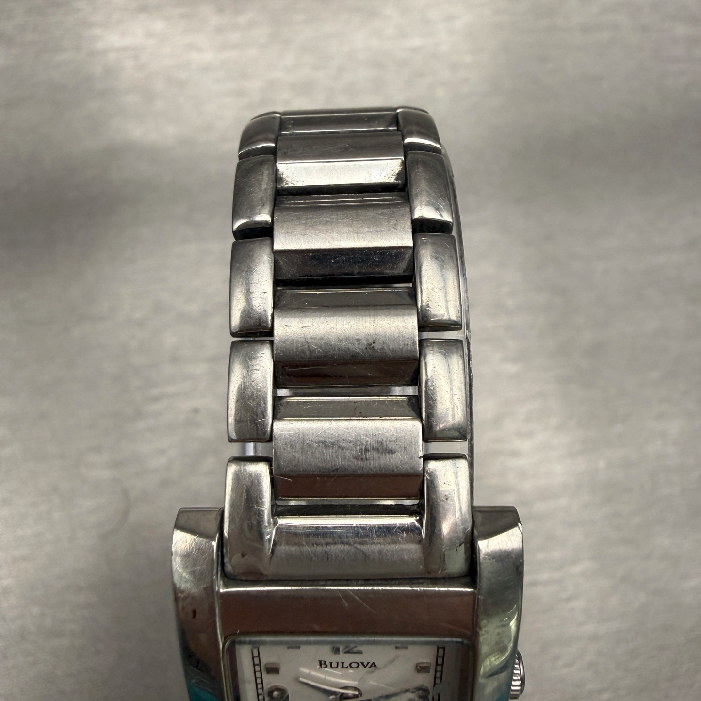 Bulova Tank Watch Women 21mm White Dial Silver Tone Rectangle 96L42 New Battery4
