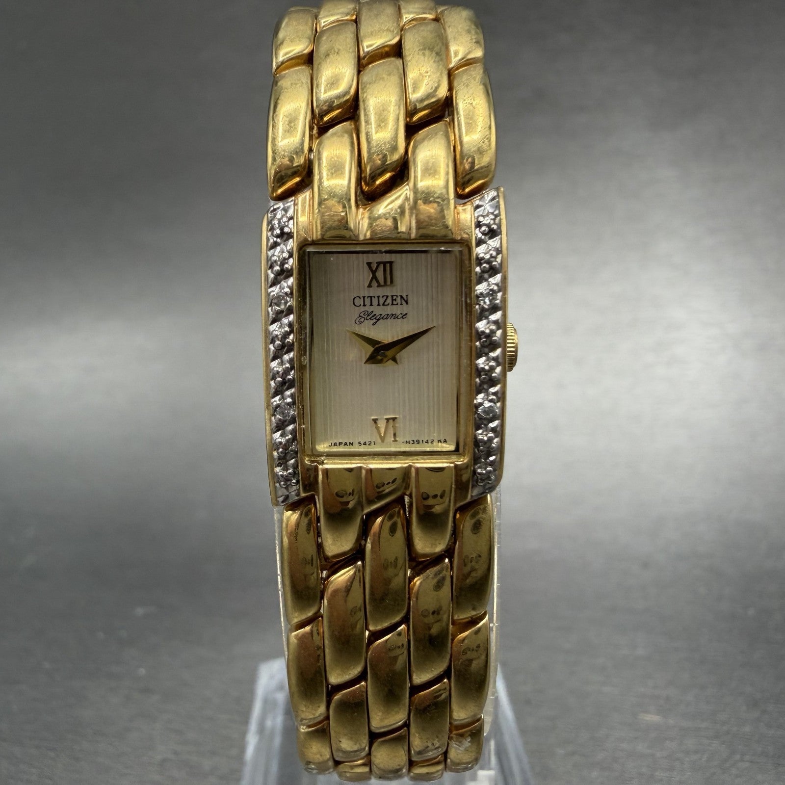 Citizen Elegance Watch Women 14mm Champagne Dial Gold Tone 5421-H21441 New Batt0