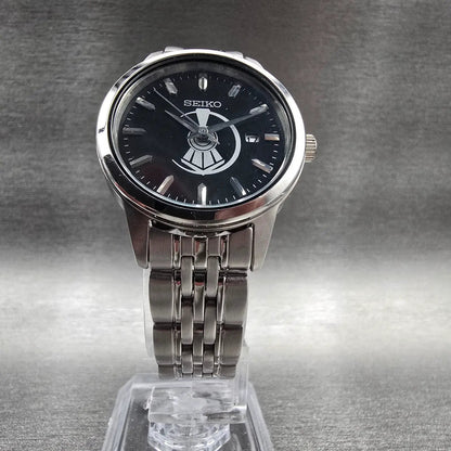 Seiko Watch Women 29mm Black Dial Silver Tone Date Round 6N22-00A0 New Battery5