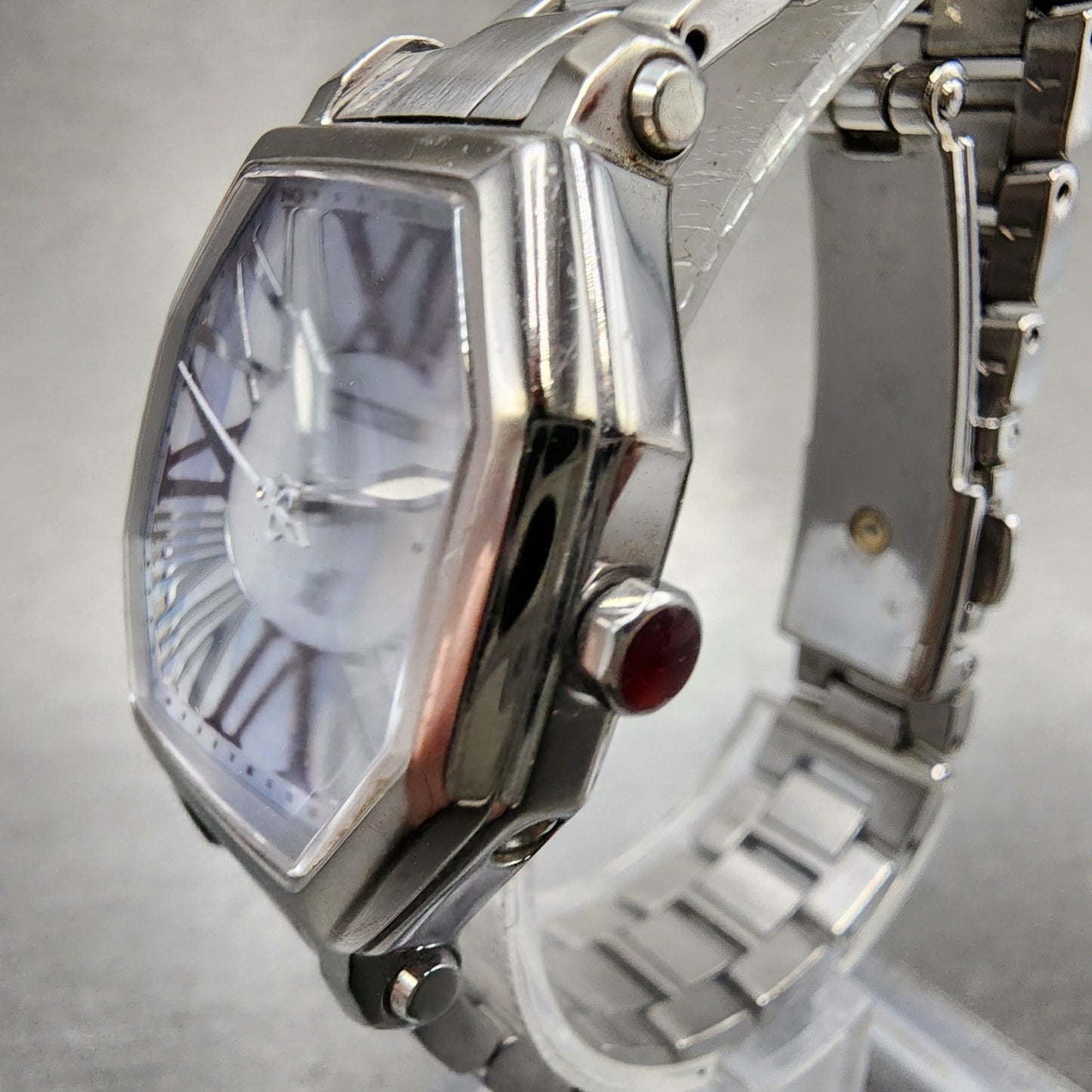 Citizen Xc Watch Women 27mm MOP Dial Silver Tone Date Octagon Atomic Runs3