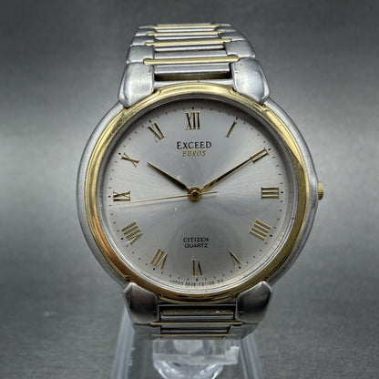 Citizen Exceed Watch Men 32mm Gray Dial Two Tone Round 5639-F60803 New Battery0