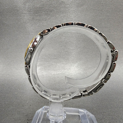 Seiko Solar Watch Women 19mm Gray Dial Two Tone Oval V1100AG0 Runs Bracelet6