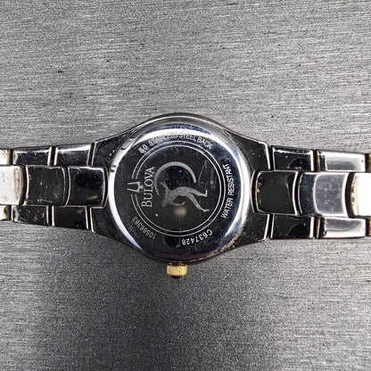 Bulova Classic Watch Women 23mm Silver Dial Two Tone Round 98T84 New Battery JP10