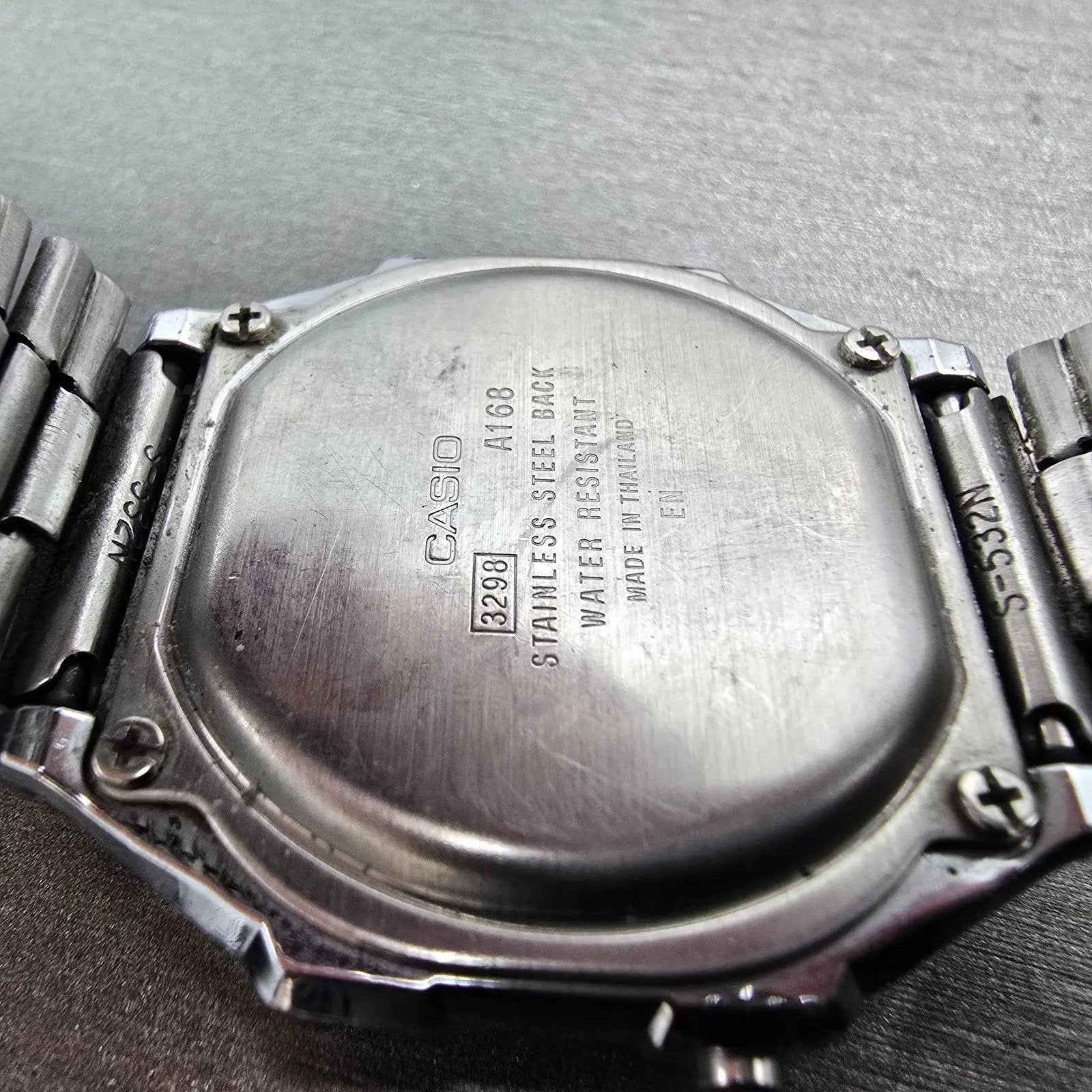 Casio A168 Illuminator Watch Men 36mm Digital Silver Tone Alarm Chrono New BattQ10