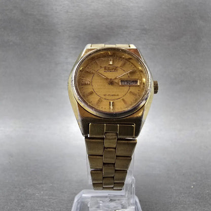 Seiko Automatic Watch Women 25mm Champagne Dial Gold Tone Daydate 4206-0469 Runs5