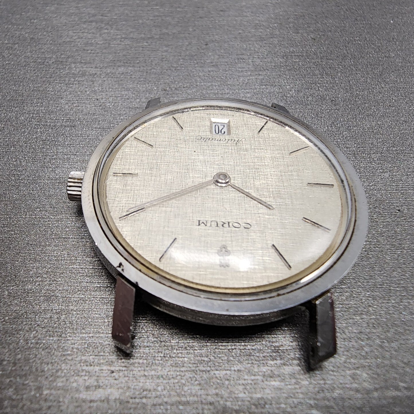 Corum Automatic Watch Men 36mm Woven Dial Steel Date 89B102 PARTS5