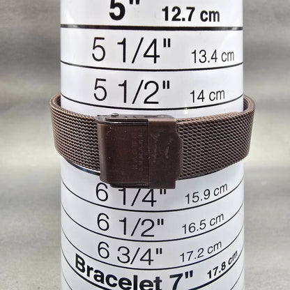Skagen Denmark Watch Women 12mm White Dial Brown Tone Rectangle 382SSBRD New Bat9