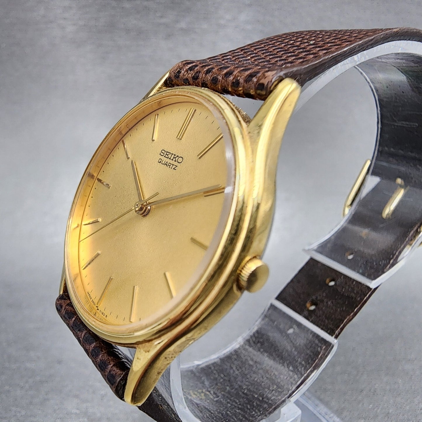Seiko Watch Men 32mm Gold Dial Gold Tone Round 2K010099 Vinatge PARTS3