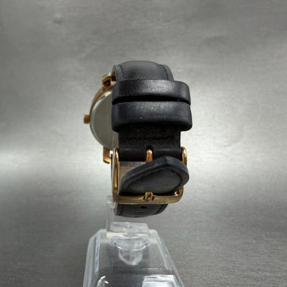 MVMT Boulevard Watch Women 38mm Black Dial Rose Gold Tone Date Leather New BattN7