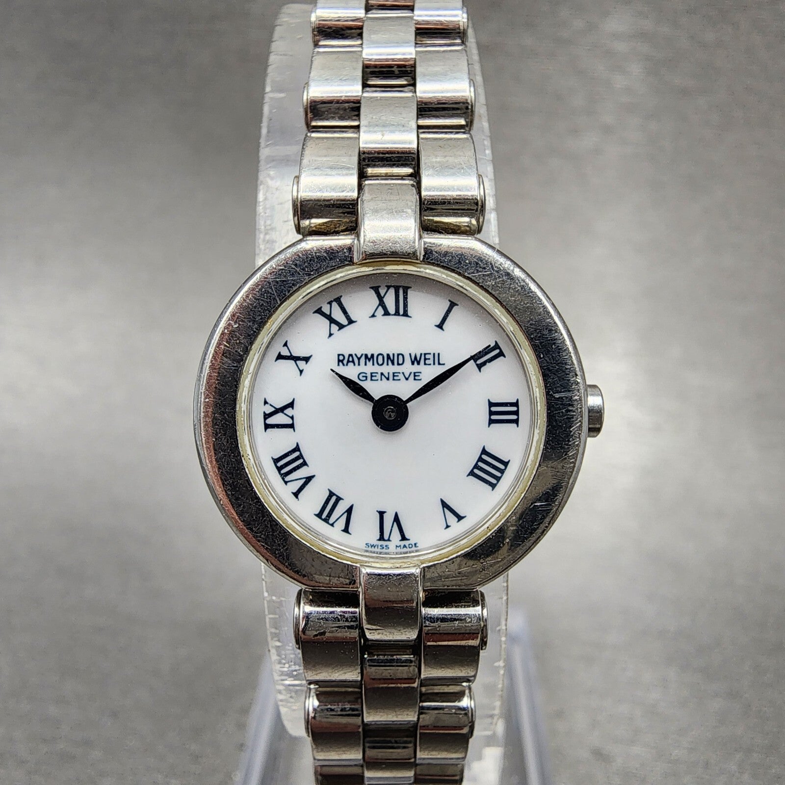 Raymond Weil Watch Women 21mm White Dial Silver Tone Round 5817 New Battery0