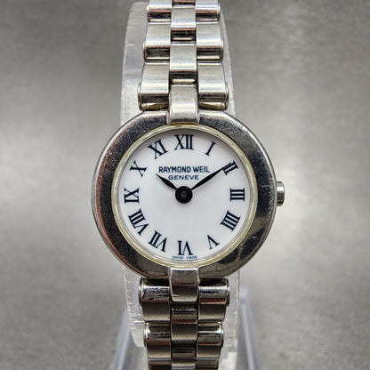 Raymond Weil Watch Women 21mm White Dial Silver Tone Round 5817 New Battery0