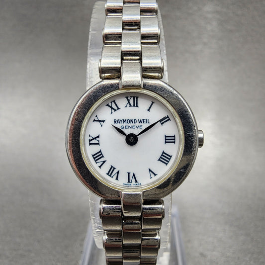 Raymond Weil Watch Women 21mm White Dial Silver Tone Round 5817 New Battery0