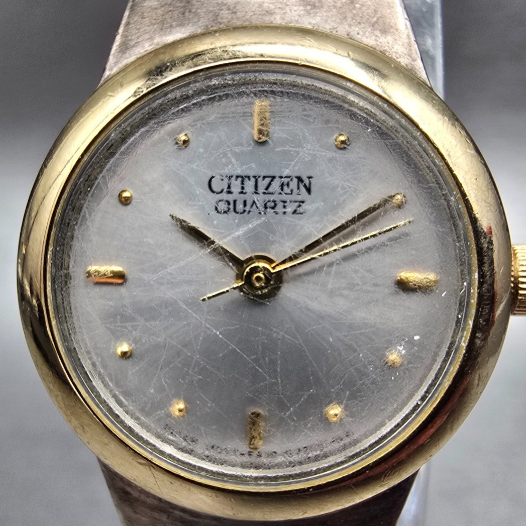 Citizen Watch Women 21mm Silver Dial Two Tone Round 5930-S99116 New Battery VTG1