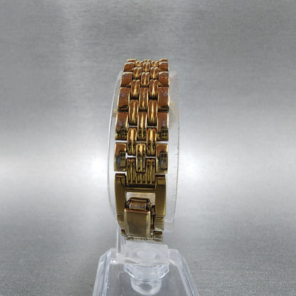 Seiko Watch Women 23mm White Dial Gold Tone Date Round 7N820228 New Battery B127