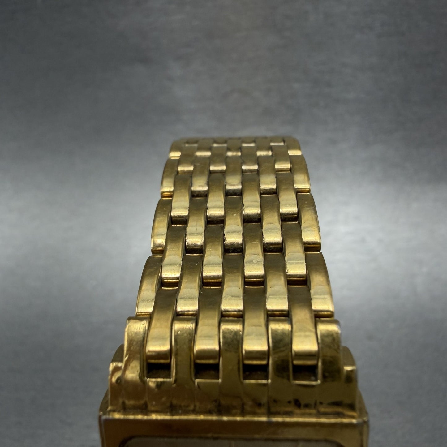 Wittnauer QWR Tank Watch Men 23mm Gold Dial Gold Tone Rectangle New Battery ABC4