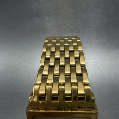 Wittnauer QWR Tank Watch Men 23mm Gold Dial Gold Tone Rectangle New Battery ABC4