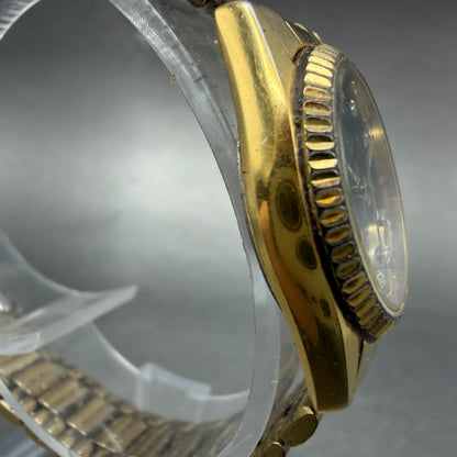 Seiko SQ Watch Women 24mm Black Dial Gold Tone Daydate READ!!!! 3E23-0A60 NewBat3