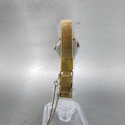 Seiko Watch Women 22mm Champagne Dial Gold Tone Oval Manual 11047140 Runs7