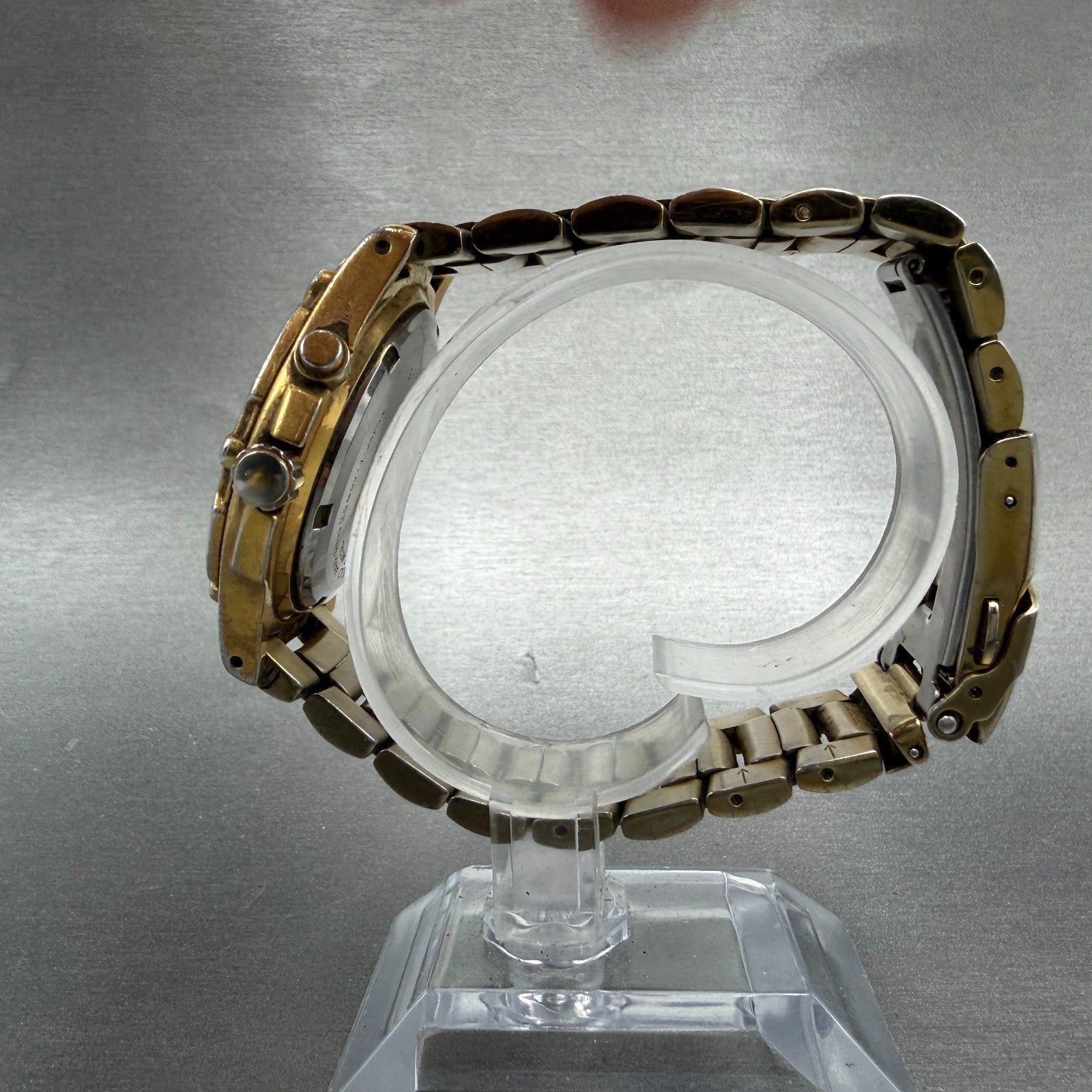 Seiko Kinetic Dive Watch Men 39mm Champagne Dial Gold Tone Date 5M42-0M09 PARTS7