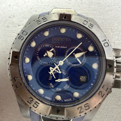 Invicta Excursion Chronograph Watch Women 40mm Blue Dial Daydate 18692 PARTS2