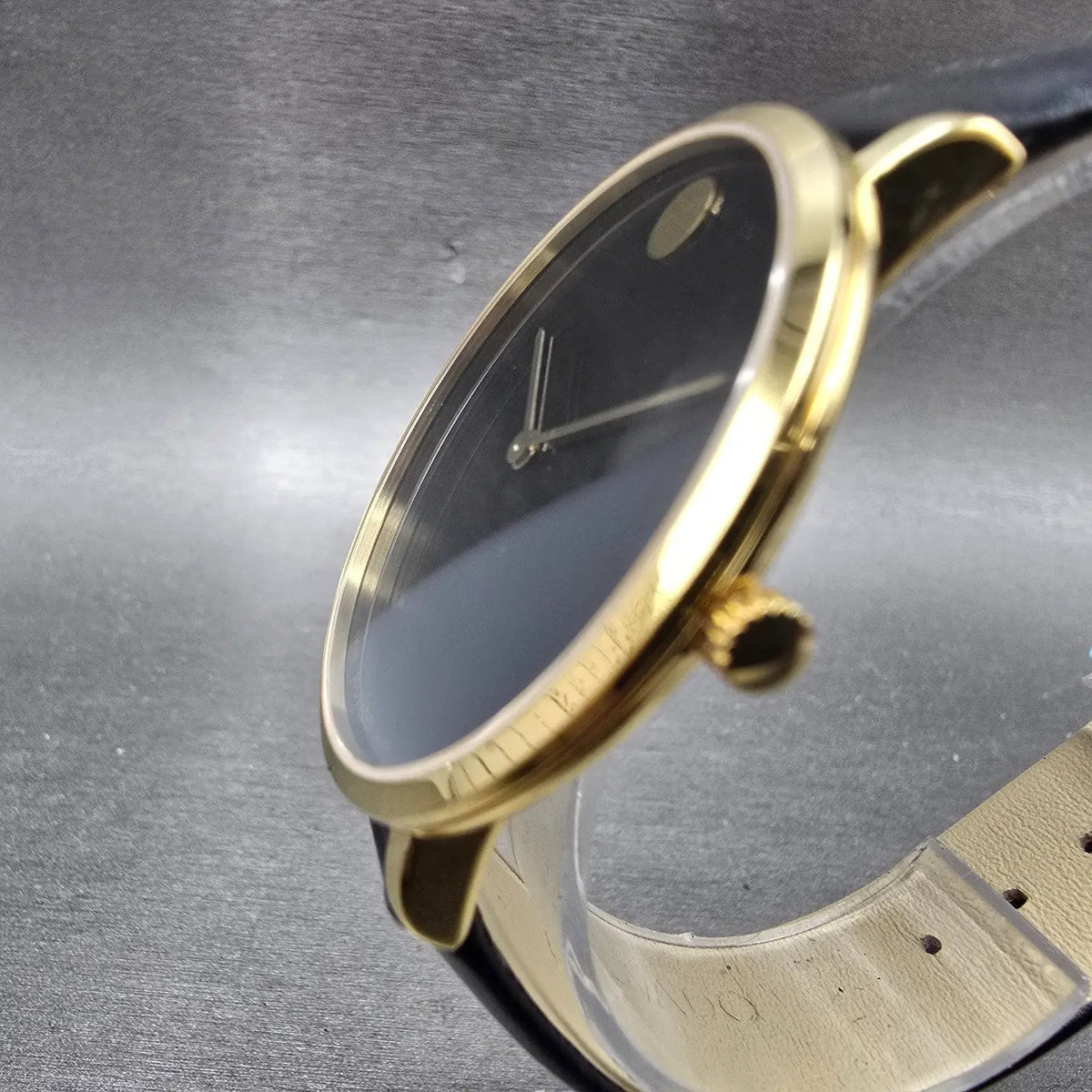 Movado Museum Watch Men 40mm Black Dial Gold 70th Anniversary 0607135 New Batt2