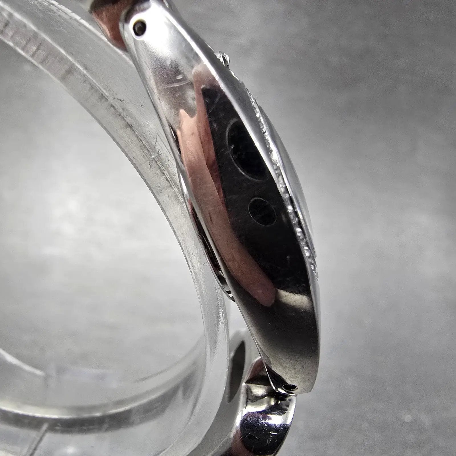 Hamilton Marylin Watch Women 21mm Black Dial Steel Diamond Bezel Oval New Batt3