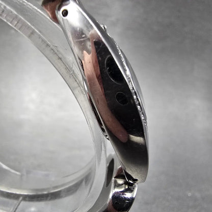 Hamilton Marylin Watch Women 21mm Black Dial Steel Diamond Bezel Oval New Batt3
