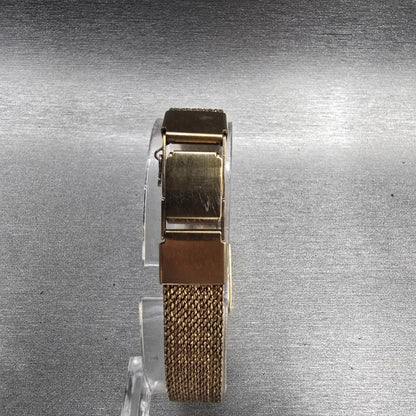 Seiko Watch Women 14mm Gold Dial Gold Tone Rectangle 1E20-5A59 New Battery7