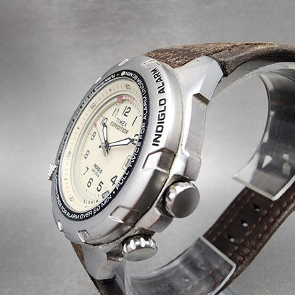 Timex Expedition Shenmue Watch Men 40mm White Dial Silver Tone Alarm NewBat READ2