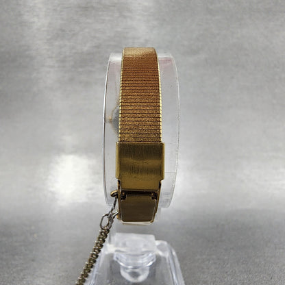Seiko SX Watch Women 20mm Gold Dial Gold Tone Round 8Y210020 New Battery7