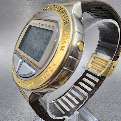 Seiko Receptor Watch Men 43m Digital Two Tone Ma51-4a10 New Battery