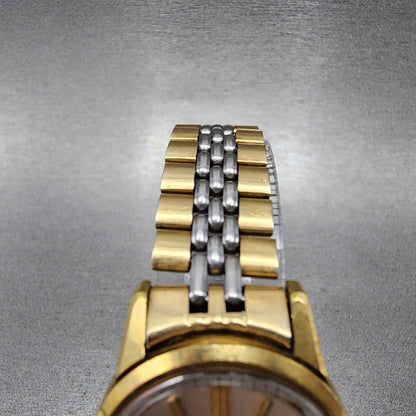 Seiko Watch Women 27mm Silver Dial Two Tone Manual 2107-0050 Runs