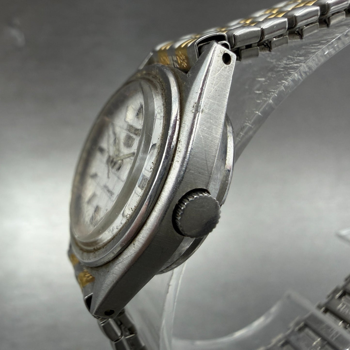 Seiko 5 Automatic Watch Women 25mm Silver Dial Two Tone 4206-0410 New Battery2