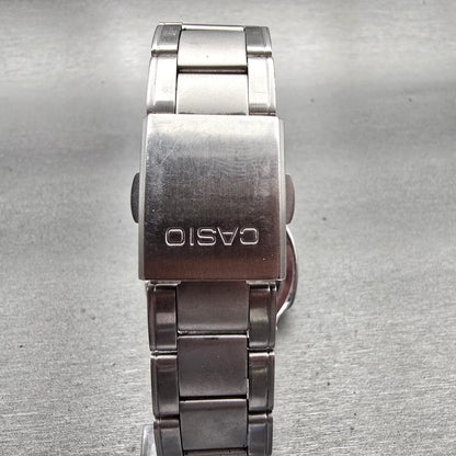 Casio Watch Men 40mm Blue Dial Silver Tone Date Round MTP-3036 New Battery7