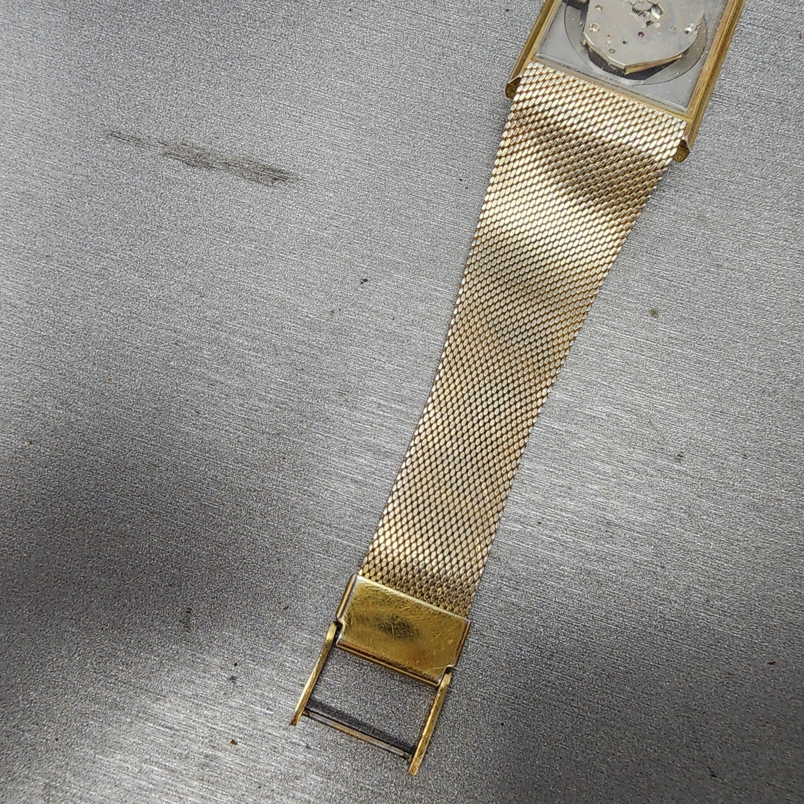 Wittnauer Tank Watch Men 26mm Gold Dial Gold Tone Rectangle PARTS6