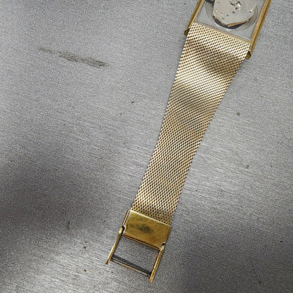 Wittnauer Tank Watch Men 26mm Gold Dial Gold Tone Rectangle PARTS6