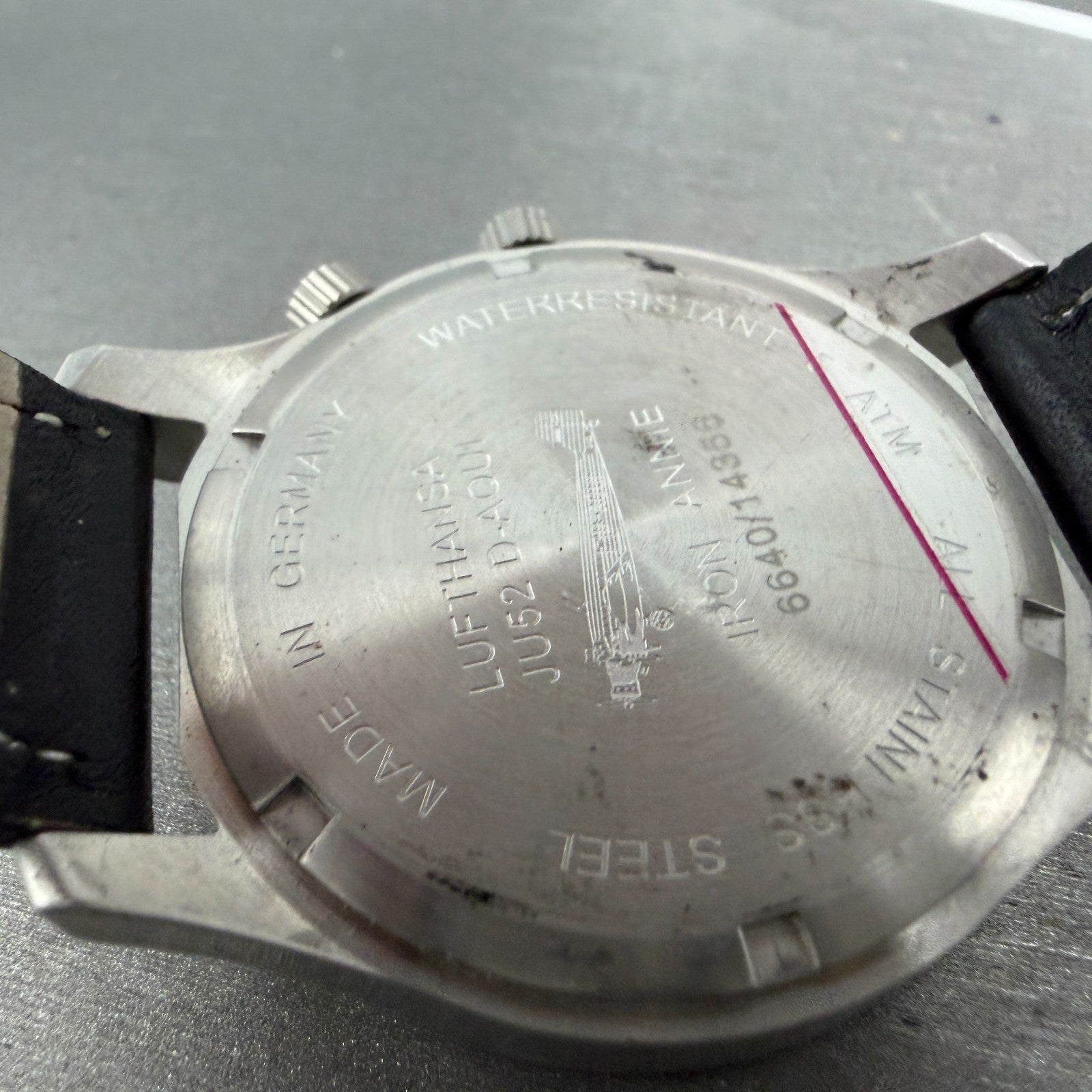 Junkers JU 52 Watch Men 40mm Black Dial Steel Date Dual Time D-AQUI New Battery9