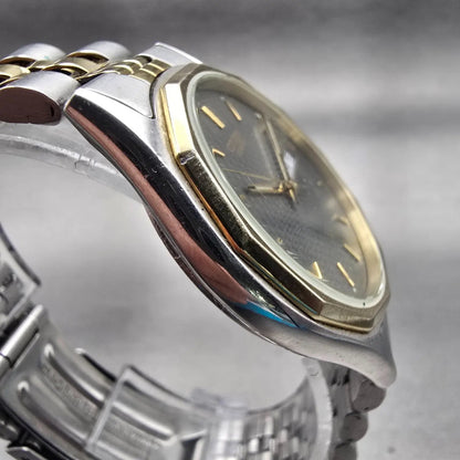 Citizen CQ Watch Men 35mm Gray Dial Two Tone Daydate Round 1102-K11294 New Batt3