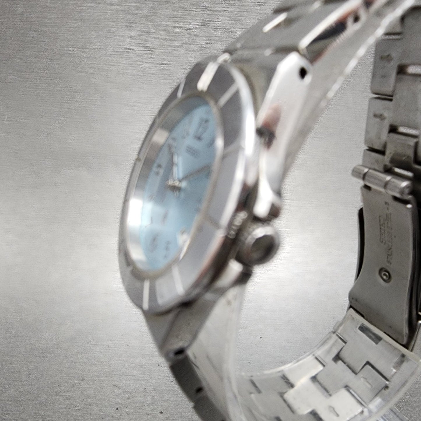 Seiko Watch Women 28mm Blue Dial Silver Tone Date 7N820620 Lukia  New Battery2