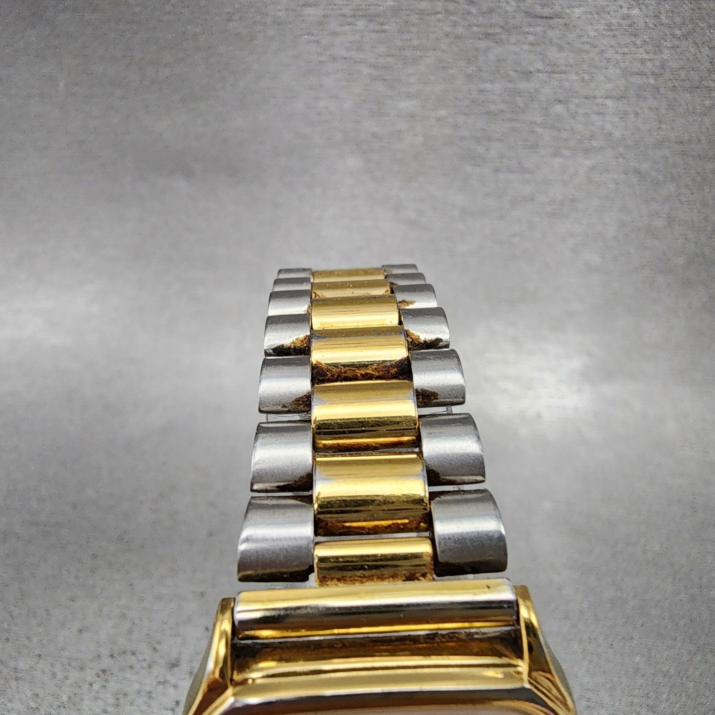 Seiko Spirit Tank Watch Men 27mm Gold Dial Gold Tone Rectangle 5E315B50 New Bat4