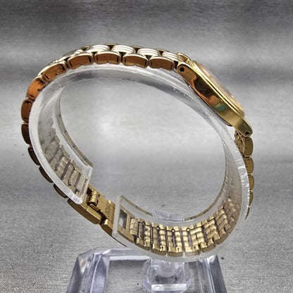 Seiko Watch Women 15mm Black Dial Gold Tone Oval 1F20-5B99 New Battery Vintage8