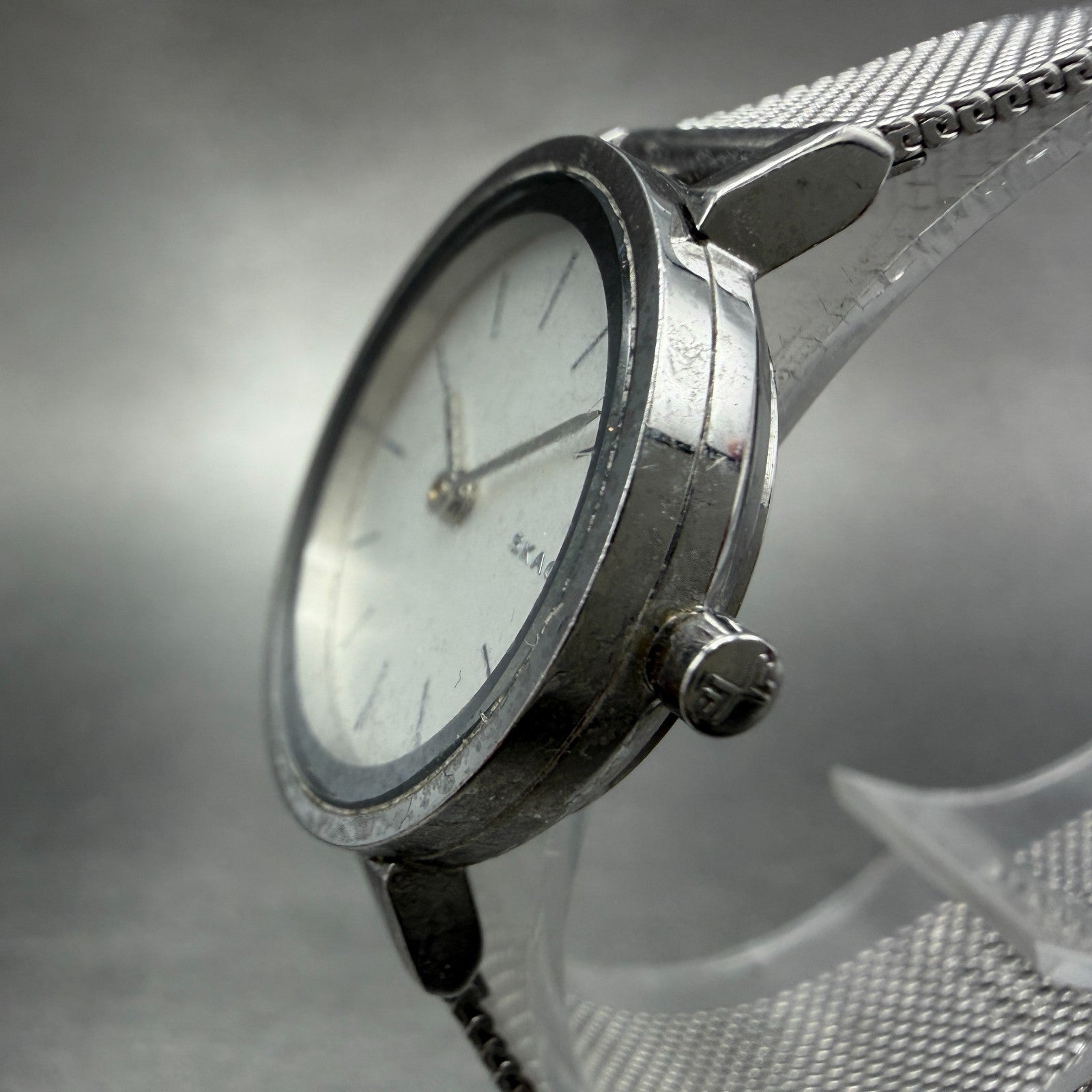 Skagen HALD Watch Women 26mm Silver Dial Silver Tone Round Mesh Band New Battery2
