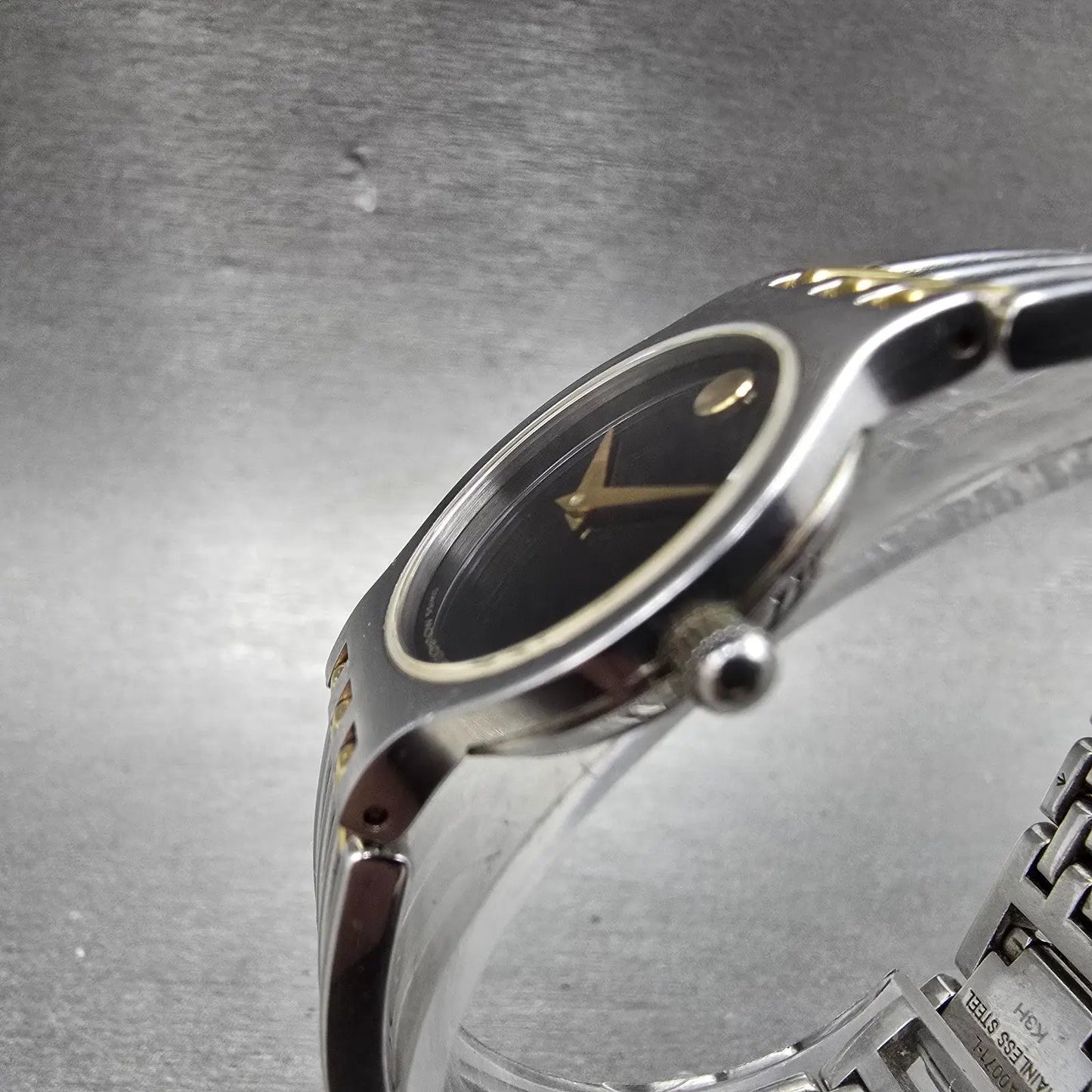 Movado Esperanza Watch Women 23mm Black Dial Two Tone Round 84 A1 1821 New Batt2