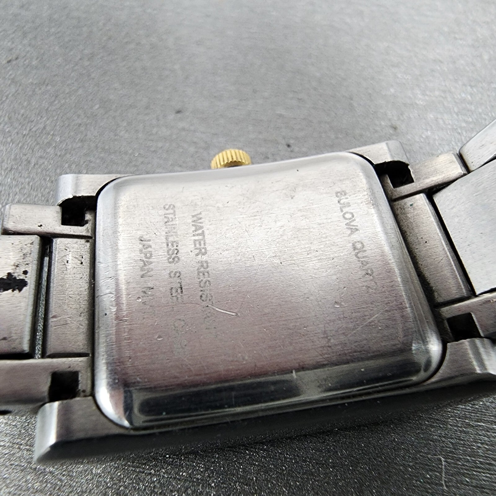 Bulova Tank Watch Women 21mm White Dial Two Tone Rectangle 98T49 New Battery9