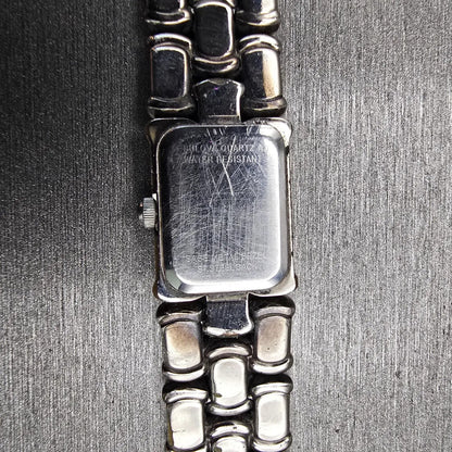 Bulova Watch Women 14mm Silver Dial Silver Tone Rectangle New Battery 96L80 VTG10