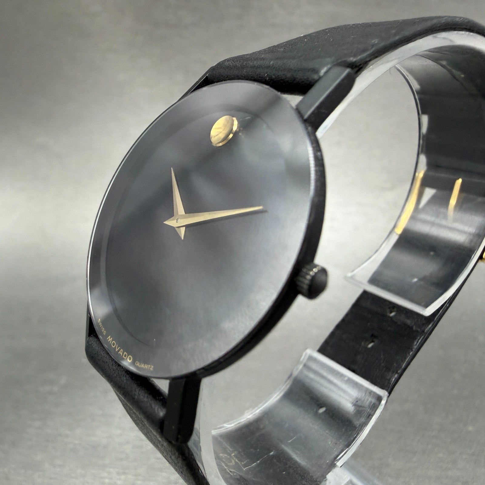 Movado Museum Watch Men 31mm Black Dial Black Tone Round 87-40-882N New Battery2