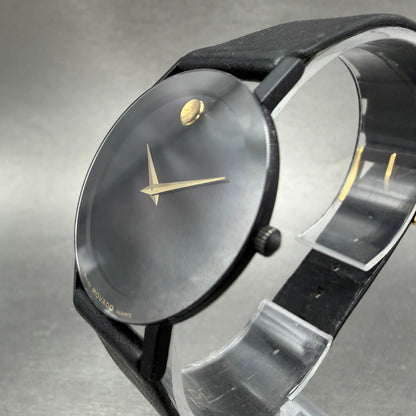 Movado Museum Watch Men 31mm Black Dial Black Tone Round 87-40-882N New Battery2